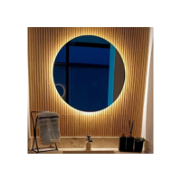 Espelho de vidro Led Grande 60cm Redondo com Para Maquiagem Sala Quarto e Penteadeira - Envio Imediato