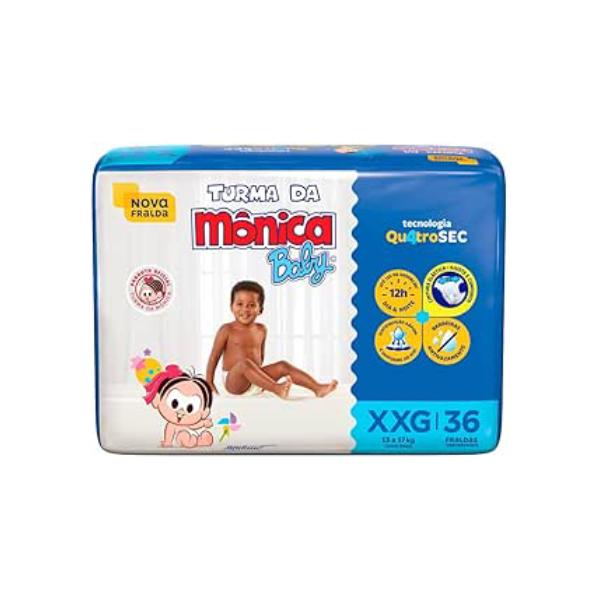 Fralda Turma da Mônica Baby Mega XXG 36 Unidades
