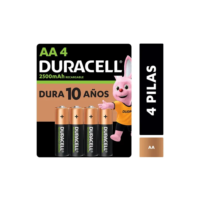 Pilha Recarregável Aa Pequena 2500mah Duracell Com 4 Un