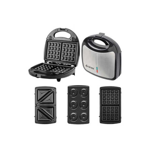 3 Em 1 Portátil Sanduicheiras Waffle Donuts Fast Antiaderente 110v