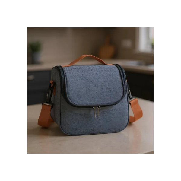 Bolsa Isotérmica Térmica Lancheira Marmita Sacola Para Academia Trabalho Escola Viagem E Passeio 6,5 Litros Alça Removível Cinza