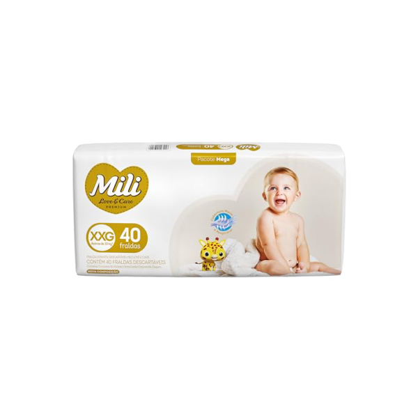 Mili Fralda Love&Care Mega Xxg - 40 Unidades