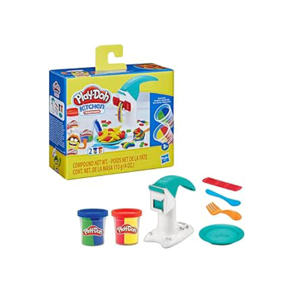 Play-Doh, Massinha de Modelar Infantil, Kitchen Creations, Macarrão Mágico - Conjunto de Brinquedo com Acessórios e 2 Potes - A partir de 3 Anos