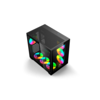 Gabinete AQUARIUS Gamer C3Tech MT-G910BK Preto frontal e lateral de vidro temperado USB 2.0, 3.0 Conector P2 para Audio e para Microfone suporta até 10 coolers Fan filtro anti poeira