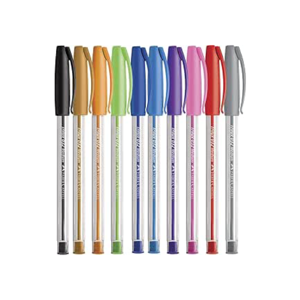 Caneta Esferográfica Colorida, Faber-Castell, Trilux Colors, SM/032ESC10, 10 Cores