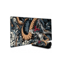 Mousepad Gamer Extra Grande 90x40 Profissional Speed Antiderrapante Base Emborrachada Confortável Macio Borda Costurada Premium - Dragão Azul