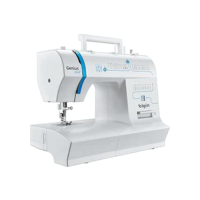 Máquina de Costura Genius Plus Elgin Portátil 31 pontos Agulha Dupla Branco e Azul 220V