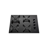 Dako Cooktop Supreme Fogão Gás 4 Boca Mesa De Vidro Tripla Chama Preto Bivolt 127v/220v