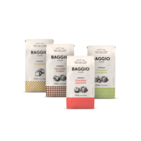 Kit de Cafés Moídos Aromas Baggio Café 1kg Caramelo Chocolate Trufado Chocolate com Avelã Chocolate com Menta
