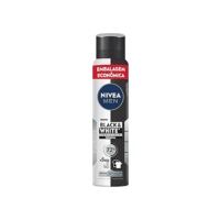 NIVEA MEN Desodorante Masculino Antitranspirante Aerossol Black & White Invisible Original 200ml - Protege por 72h e evita manchas nas roupas
