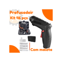 Parafusadeira Portátil Sem Fio 46 Peças Chaves Fenda Broca Philips Usb Dupla posição