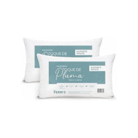 Kit 2 Travesseiros Toque de Pluma 50x70cm, Percal 180 Fios, Antialérgico, Antiácaro, Lavável, Ultra Macios e Confortáveis, Ideais para Sono Reparador e Decoração Elegante - Cor Branco
