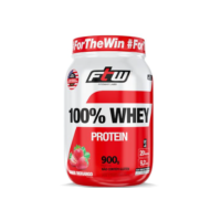 FTW Whey Protein 100% Concentrado - Suplemento Proteico para Atletas - Auxilia na Formação de Músculos para seus Treinos - Fonte de Proteína de Alto Valor Biológico - Sabor: Morango - Pote 900g