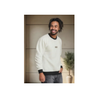 Blusa Moletom Masculina Gola Careca Polo Wear Bege Claro
