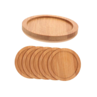 Kit 6 Porta Copos Descanso de Copos de Bambu 10x10 Premium