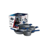 Conjunto De Panelas Colorstone 4 Peças Smart Click Antiaderente Serve Em Fogão De Indução ou a Gás Cabos Removível