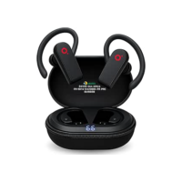 Fones de Ouvido Bluetooth Sem Fio, Esportivo c/ 80h de Reprodução com LED Display e com Gancho Anti Quedas, IPX7 à Prova d'Água, Graves Profundos, Compatível com iOS e Android - Esportes/Treino