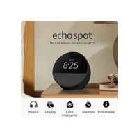 Echo Spot com Alexa (Geração mais recente) | Despertador inteligente com som vibrante | Cor Preta