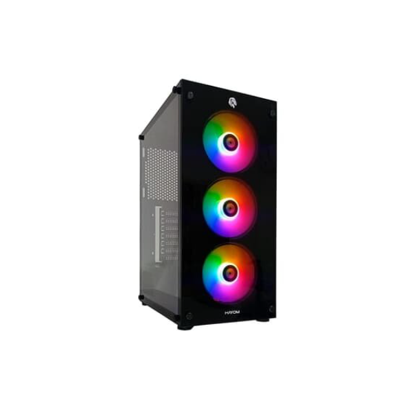 Gabinete Gamer HAYOM GB1769, Mid Tower, Lateral em Vidro, 3X Fans, Preto - GB.17.10.69