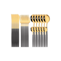Top Kit De Talheres De Aço Luxo Inoxidável 24 Pcs Faqueiros