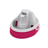 AMICUS - Fonte de Água AQUA FLOW para Pets - Fontes de Água para Gatos e Cães, Bebedouro para Animais de Estimação, Sistema de Drenagem Anti-Pelos, Bivolt - Capacidade Máxima 3,5L - Rosa & Cinza