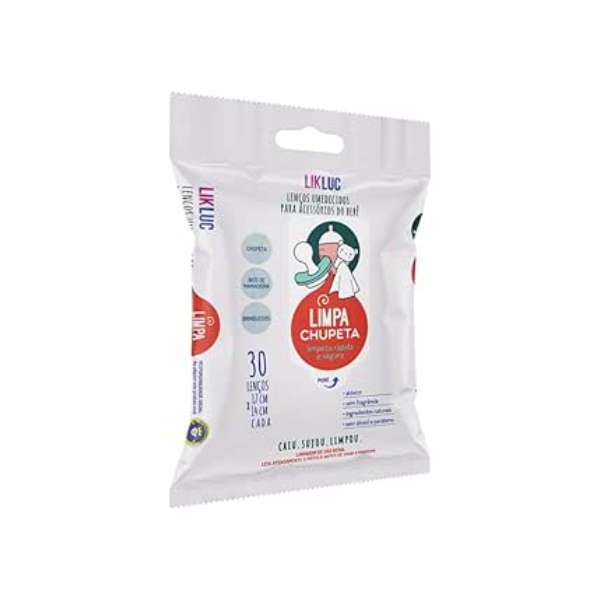 Likluc, Limpa Chupeta lenços umedecidos higienizadores, Branco, Tamanho único