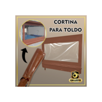 Cortina Toldo Com Visor Lona Impermeável Dupla Face Ilhós Diversos Tamanhos Sacada Portão Quintal