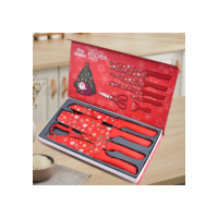 Jogo 7 facas Rosa Profissional Cozinha- Faqueiro Gourmet Faca de Churrasco TINNY YOU