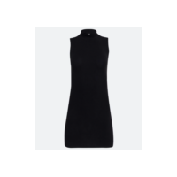 Vestido Curto em Algodão com Golinha Alta Preto