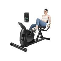 Bicicleta Ergométrica Horizontal Wulnar, Bike Ergométrica, Bicicleta Ergométrica Magnética, Preta, 8 Níveis de Resistência Magnética, Display Digital LED