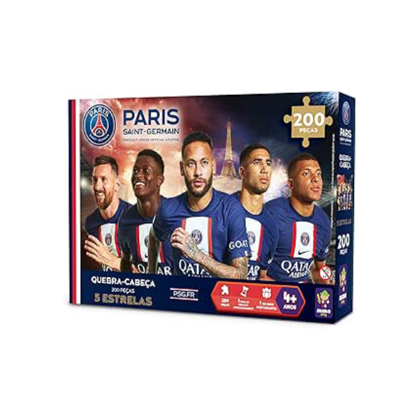 QUEBRA CABEÇA COLECIONAVEL 200 PÇ - 5 ESTRELAS - PSG - MIMO BRINQUEDO