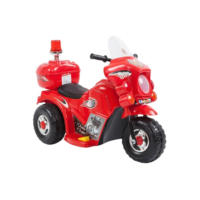 Mini Moto Elétrica 6v Polícia Menina Com Luz Som E Baú (Vermelho)