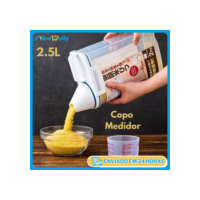 KIT 2 Pote Hermético 2,5L com Copo Medidor Bico Dosador Cozinha Lavanderia Multiuso BC-105