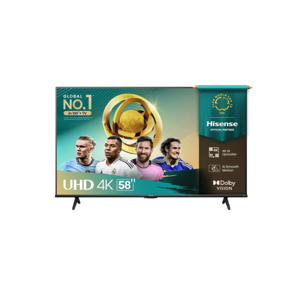 Smart TV 58” Hisense 58A6NV DLED 4K UHD HDR10+ Dolby Vision Controle por Voz Alexa AirPlay