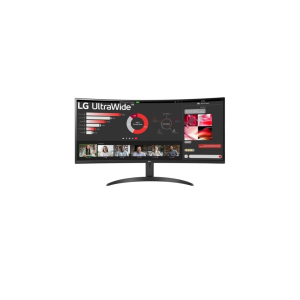 Monitor LG UltraWide™ Curvo – Tela VA de 34”, WQHD 3440 x 1440, 21:9, sRGB 99%, HDR10, PBP, 100Hz, AMD FreeSync™ - 34WR50QC-B - 34WR50QC-B | LG BR