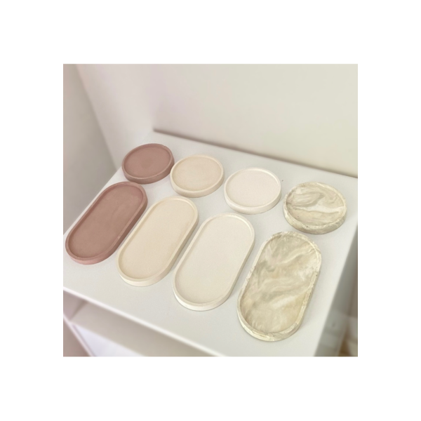 Conjunto 2 peças bandejas decorativas de cimento artesanal