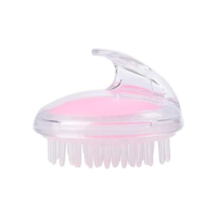 Escova de Cabelo Massageadora Capilar de Silicone para Banho Limpeza Profunda e Estímulo ao Crescimento (Rosa)