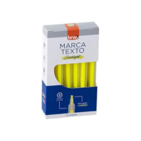 Caneta Marca Texto, Dashligth, Amarelo Fluorescente, Caixa com 12 Unidades, BRW