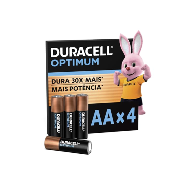 Duracell Pilha Optimum AA Pequena Com 4 Unidades