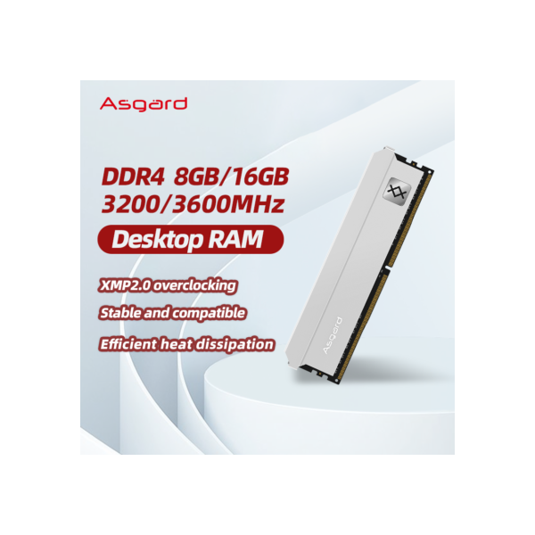 Asgard ddr4 memória ram ddr4 8gb 16GBx2 32GB 3200MHz 3600MHZ ram ddr4 Feryr Series dissipador de calor de metal para PC