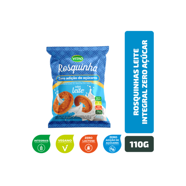 Rosquinhas Leite Integral Zero Açúcar Vitao 110 g