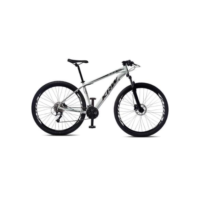 Bicicleta Aro 29 KRW Alumínio Shimano 24 Velocidades Freio Disco Hidráulico Suspensão Dianteira S61 - Branco+Preto