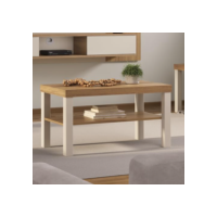 Mesa de Centro com pés e tampo em Tamburato 50mm UP cor Carvalho/Off White - Artely