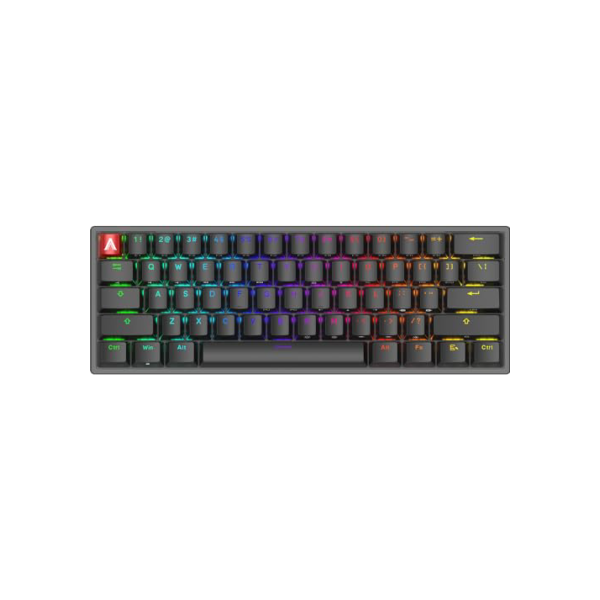 Teclado Mecânico Gamer AGON AGK600 Cherry MX Red Switch Hot-Swappable US RGB 360° com design 60% ultracompacto