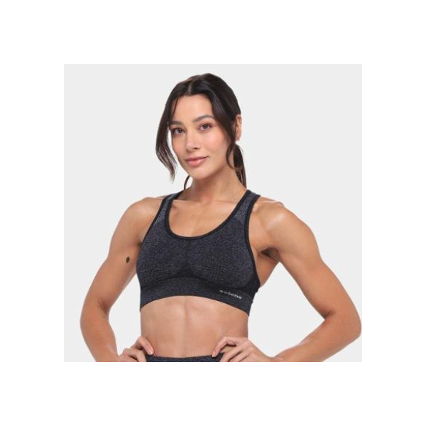 Top Selene Sport Feminino - Preto+Cinza
