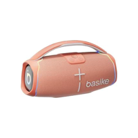 Caixa de Som Bluetooth Basike H61, 60W Potência, IPX6, Alto-Falante Hi-Fi, Luz RGB Surround, Portátil, Resistente à Água (Laranja)