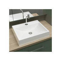 Cuba pia branca de apoio coral 50x40 para banheiro lavabo Beltempo BT-2171