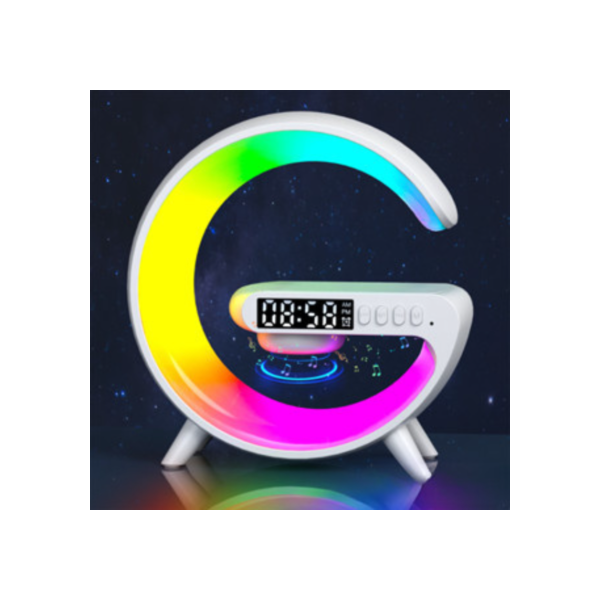 Caixinha De Som G-speaker Carregador Indução Sem Fio Multifunçao Altofalante Bluetooth iluminaria