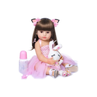 Brastoy Bonecas Bebe Reborn Menina 100% Silicone 55 Cm