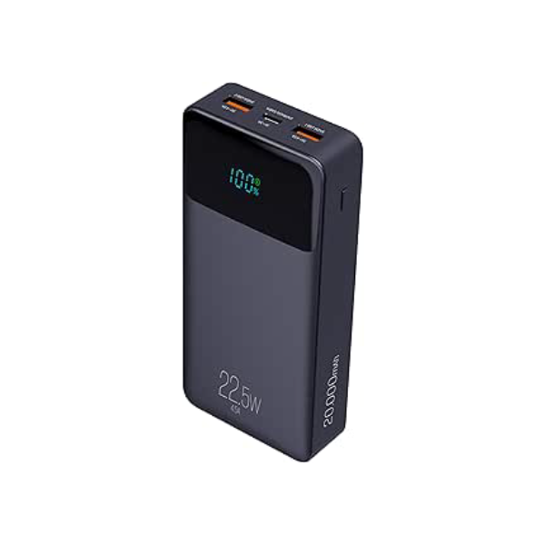 ELG, PB200BK, Power Bank Pro 20000mAH, Bateria Portátil Universal, Carga Rápida, Display Indicador, Entradas Micro USB e USB-C, 2 Portas USB-A, Preto